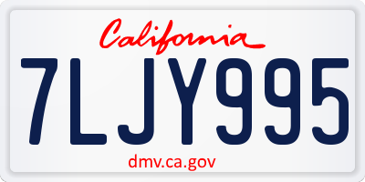 CA license plate 7LJY995