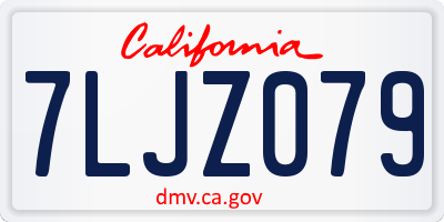 CA license plate 7LJZ079