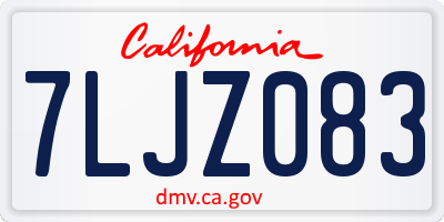 CA license plate 7LJZ083