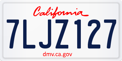 CA license plate 7LJZ127