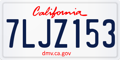 CA license plate 7LJZ153