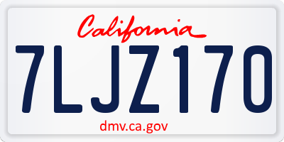CA license plate 7LJZ170