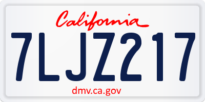 CA license plate 7LJZ217