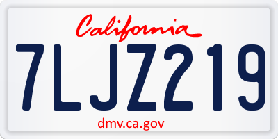 CA license plate 7LJZ219