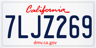 CA license plate 7LJZ269