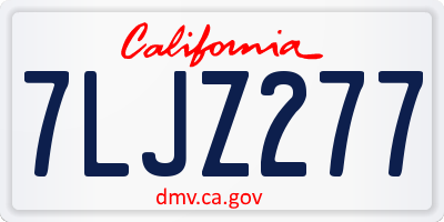 CA license plate 7LJZ277