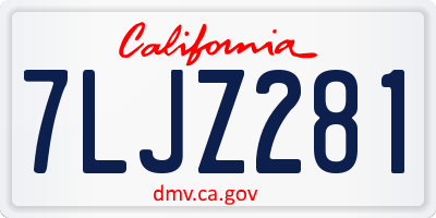 CA license plate 7LJZ281