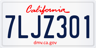 CA license plate 7LJZ301
