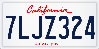CA license plate 7LJZ324