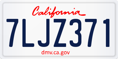 CA license plate 7LJZ371