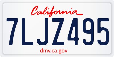 CA license plate 7LJZ495