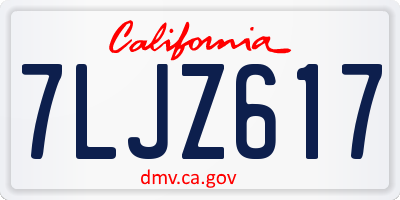 CA license plate 7LJZ617