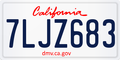 CA license plate 7LJZ683