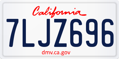 CA license plate 7LJZ696