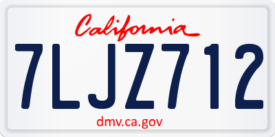 CA license plate 7LJZ712