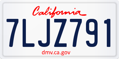 CA license plate 7LJZ791