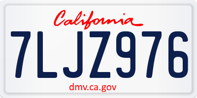 CA license plate 7LJZ976