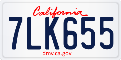 CA license plate 7LK655