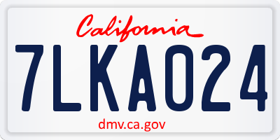 CA license plate 7LKA024