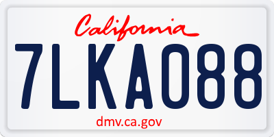 CA license plate 7LKA088
