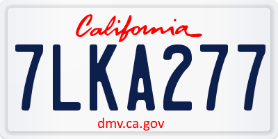 CA license plate 7LKA277