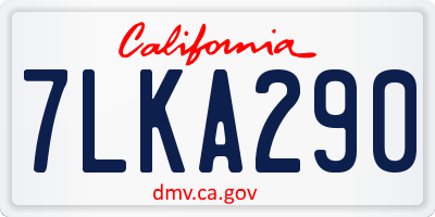 CA license plate 7LKA290