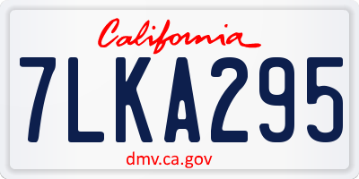 CA license plate 7LKA295