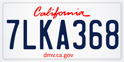CA license plate 7LKA368