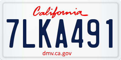CA license plate 7LKA491
