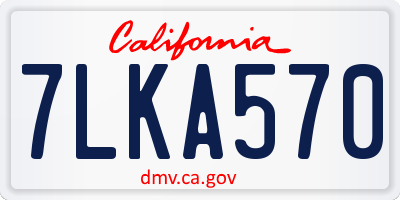 CA license plate 7LKA570