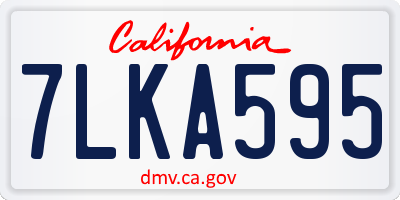 CA license plate 7LKA595