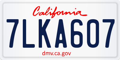CA license plate 7LKA607