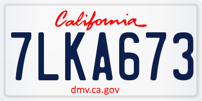 CA license plate 7LKA673