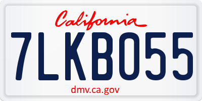 CA license plate 7LKB055