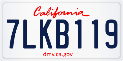 CA license plate 7LKB119