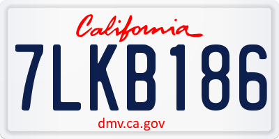 CA license plate 7LKB186