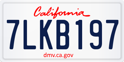 CA license plate 7LKB197