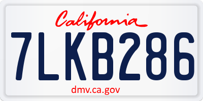 CA license plate 7LKB286