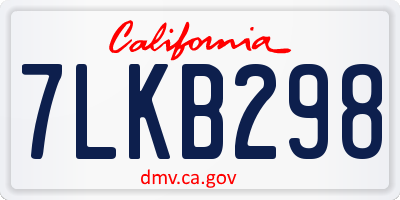 CA license plate 7LKB298