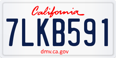 CA license plate 7LKB591