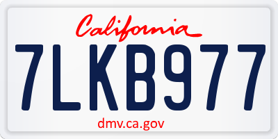 CA license plate 7LKB977
