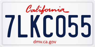 CA license plate 7LKC055