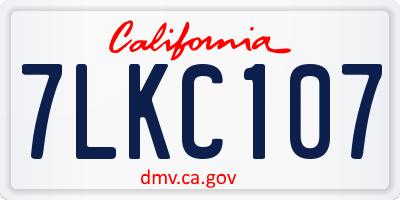 CA license plate 7LKC107