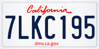 CA license plate 7LKC195
