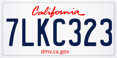 CA license plate 7LKC323