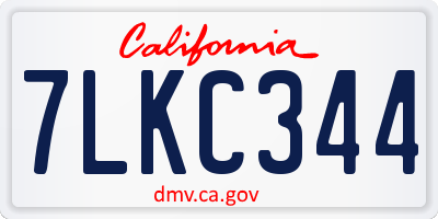 CA license plate 7LKC344