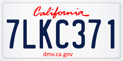 CA license plate 7LKC371