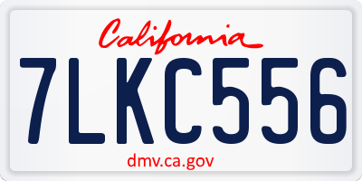 CA license plate 7LKC556