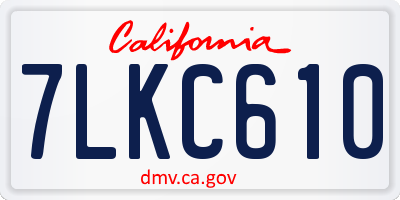 CA license plate 7LKC610