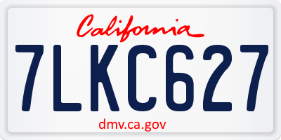 CA license plate 7LKC627